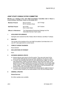 JOINT STAFF CONSULTATIVE COMMITTEE Agenda Item  6