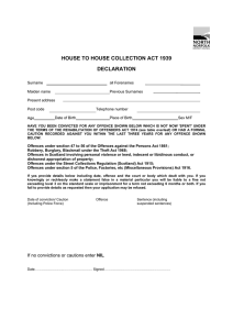 HOUSE TO HOUSE COLLECTION ACT 1939 DECLARATION