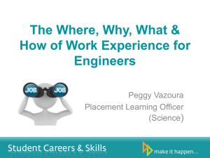 The Where, Why, What &amp; How of Work Experience for Engineers )
