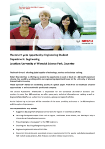 Placement year opportunity: Engineering Student Department: Engineering