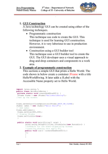 Java Programming class – Department of Network