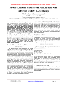 Power Analysis of Different Full Adders with Different CMOS Logic Design