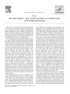 The chick embryo – past, present and future as a... in developmental biology Preface
