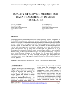 QUALITY OF SERVICE METRICS FOR DATA TRANSMISSION IN MESH TOPOLOGIES