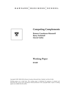 Competing Complements Working Paper  09-009