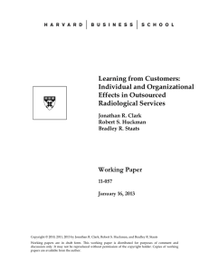 Learning from Customers: Individual and Organizational Effects in Outsourced Radiological Services