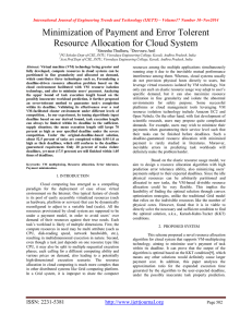 Minimization of Payment and Error Tolerent Resource Allocation for Cloud System