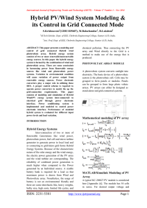 Hybrid PV/Wind System Modeling &amp; its Control in Grid Connected Mode S.Krishnaveni