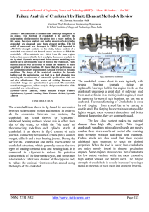Failure Analysis of Crankshaft by Finite Element Method-A Review