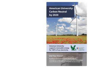 American University: Carbon Neutral by 2020 AU’s Active