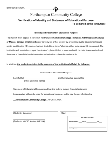 Verification of Identity and Statement of Educational Purpose