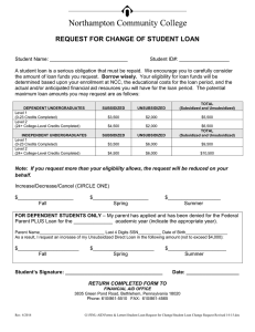 REQUEST FOR CHANGE OF STUDENT LOAN