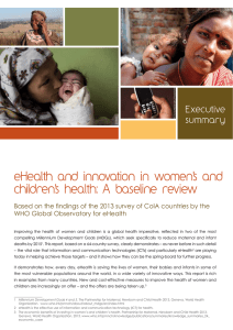 eHealth and innovation in women's and children's health: A baseline review Executive summary