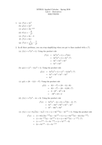 MTH131 Applied Calculus – Spring 2016 Lab 3 – Derivatives SOLUTIONS 1.