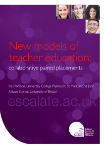 New models of teacher education: collaborative paired placements
