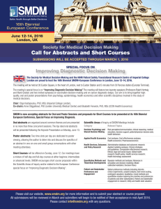 Call for Abstracts and Short Courses Improving Diagnostic Decision Making