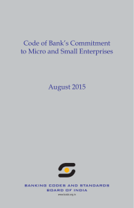 Code of Bank’s Commitment to Micro and Small Enterprises August 2015