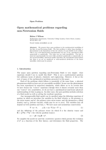 Open mathematical problems regarding non-Newtonian fluids Open Problem Helen J Wilson