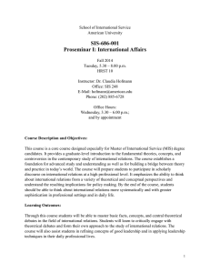 ! SIS-686-001 Proseminar I: International Affairs