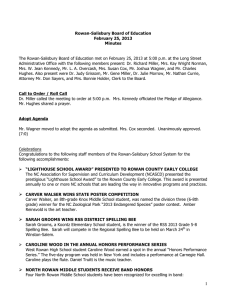 Rowan-Salisbury Board of Education February 25, 2013 Minutes