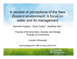 A decade of perceptions of the New water and its management