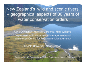 New Zealand’s ‘wild and scenic rivers’ water conservation orders