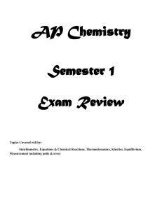 AP Chemistry Semester 1 Exam Review