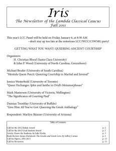 Iris The Newsletter of the Lambda Classical Caucus Fall 2011