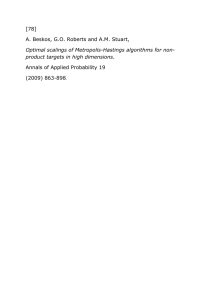 [78]   A. Beskos, G.O. Roberts and A.M. Stuart,   Annals of Applied Probability 19   (2009) 863­898