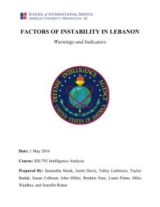 FACTORS OF INSTABILITY IN LEBANON  Warnings and Indicators