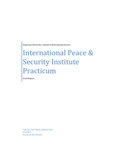 International Peace &amp; Security Institute Practicum