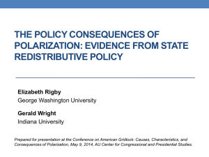 THE POLICY CONSEQUENCES OF POLARIZATION: EVIDENCE FROM STATE REDISTRIBUTIVE POLICY Elizabeth Rigby