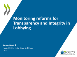 Monitoring reforms for Transparency and Integrity in Lobbying