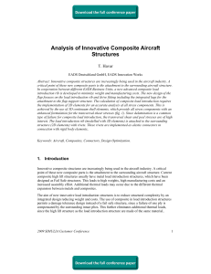 Analysis of Innovative Composite Aircraft Structures T. Havar