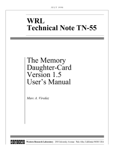 WRL Technical Note TN-55 The Memory Daughter-Card