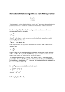 Derivation of the bending stiffness from REBO potential