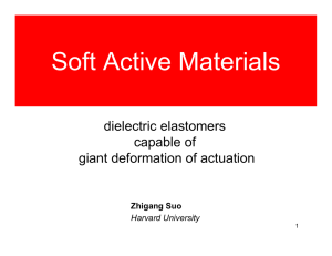 Soft Active Materials dielectric elastomers capable of giant deformation of actuation