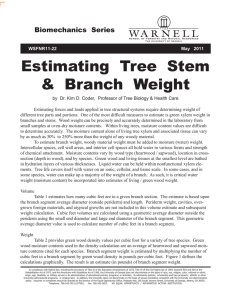 Estimating  Tree  Stem &amp;  Branch  Weight
