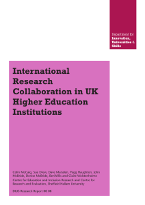 International Research Collaboration in UK Higher Education