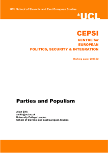 CEPSI  Parties and Populism CENTRE for
