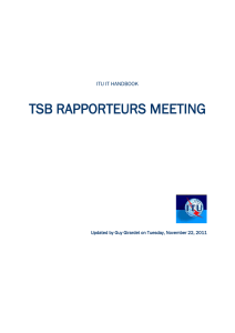 TSB RAPPORTEURS MEETING ITU IT HANDBOOK