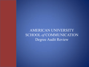 AMERICAN UNIVERSITY of Degree Audit Review