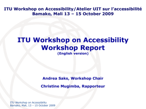ITU Workshop on Accessibility Workshop Report