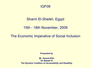Forum IGF09 Sharm El-Sheikh, Egypt 15th - 18th November, 2009