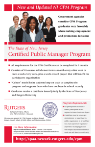 New and Updated NJ CPM Program