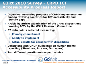 G3ict 2010 Survey - CRPD ICT Accessibility Progress Report
