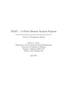 FEAP - - A Finite Element Analysis Program