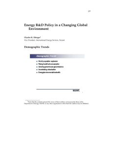 Energy R&amp;D Policy in a Changing Global Environment Demographic Trends