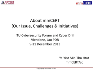 About mmCERT (Our Issue, Challenges &amp; Initiatives)