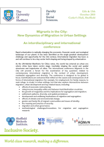 Migrants in the City: New Dynamics of Migration in Urban Settings